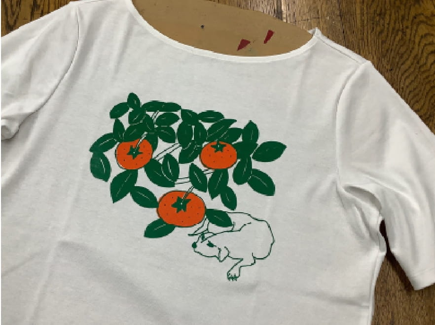 Tシャツに印刷をつけた画像